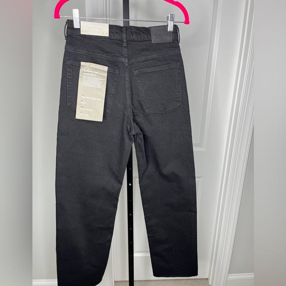 Everlane The Way High Waisted Jean Raw Hem Straight Wide Leg, NWT - Picture 5 of 15